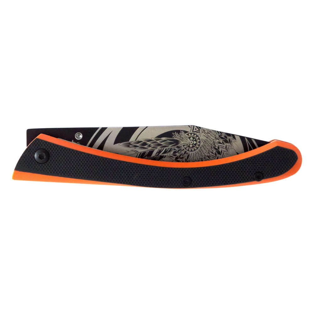 Couteau De Poche C63 Loup Noir/Orange Manche G10/Acier Lug 4 Couteau De Poche C63 Loup Noir/Orange Manche G10/Acier Lug – Image 4