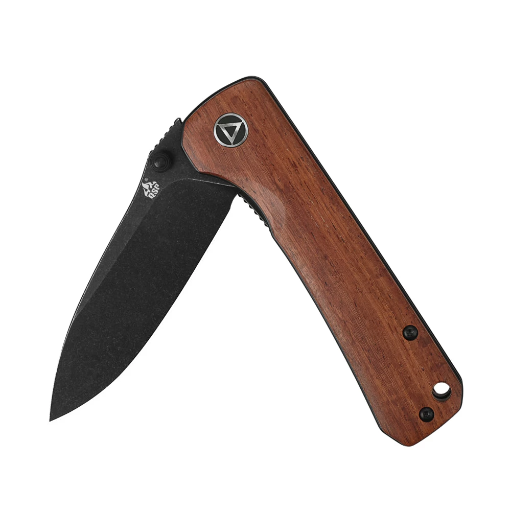 Couteau De Poche Hawk Mkuruti Lame Noire Manche Mkuruti Wood QSP 2 Couteau De Poche Hawk Mkuruti Lame Noire Manche Mkuruti Wood QSP – Image 2