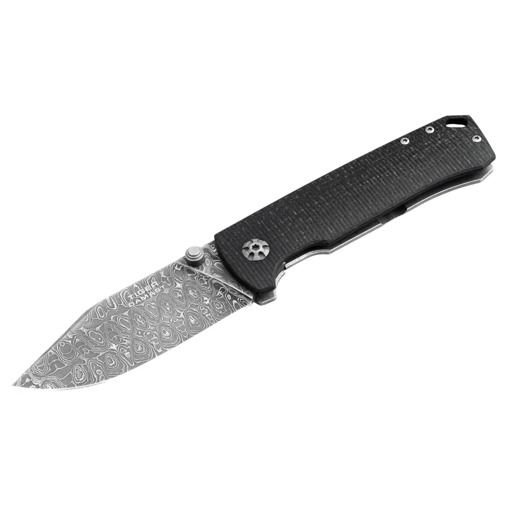 Couteau De Poche Tiger Damas Manche Micarta Boker 1 Couteau De Poche Tiger Damas Manche Micarta Boker