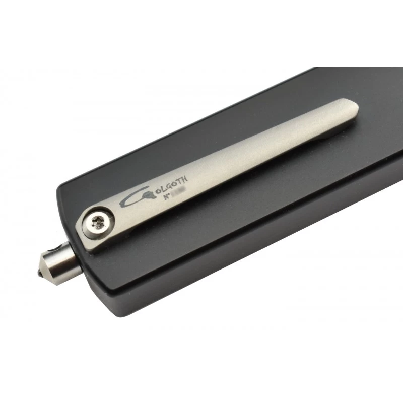 Couteau Automatique OTF Golgoth G12DT Double Tranchant D2/alu Noir 5 Couteau Automatique OTF Golgoth G12DT Double Tranchant D2/alu Noir – Image 5