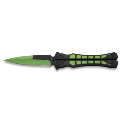 Couteau Papillon Albainox Vert Et Noir 02113