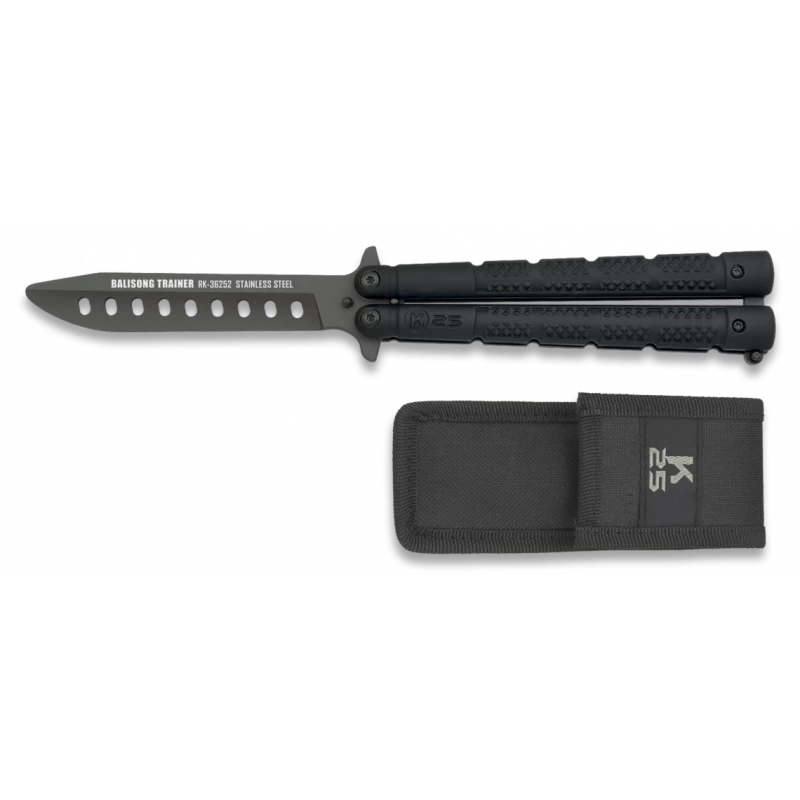 Couteau Papillon Entraînement K25 Lame Noire 1 Couteau Papillon Entraînement K25 Lame Noire