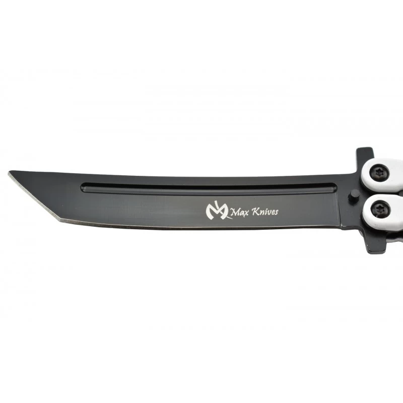 Couteau Papillon Max Knives P46B 3Cr13 Aluminium Blanc/noir 2 Couteau Papillon Max Knives P46B 3Cr13 Aluminium Blanc/noir – Image 2