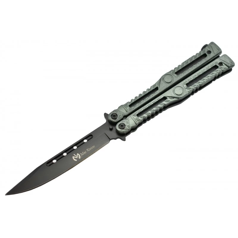 Couteau Papillon Max Knives P47 3Cr13 Aluminium Anodisé Vert 1 Couteau Papillon Max Knives P47 3Cr13 Aluminium Anodisé Vert