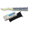 Couteau Papillon Rainbow Lame Vague 10cm