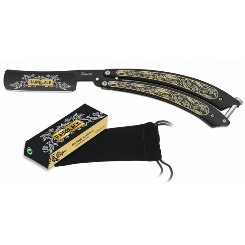 Couteau Papillon Rasoir Rainblack 02175 Noir/jaune 1 Couteau Papillon Rasoir Rainblack 02175 Noir/jaune