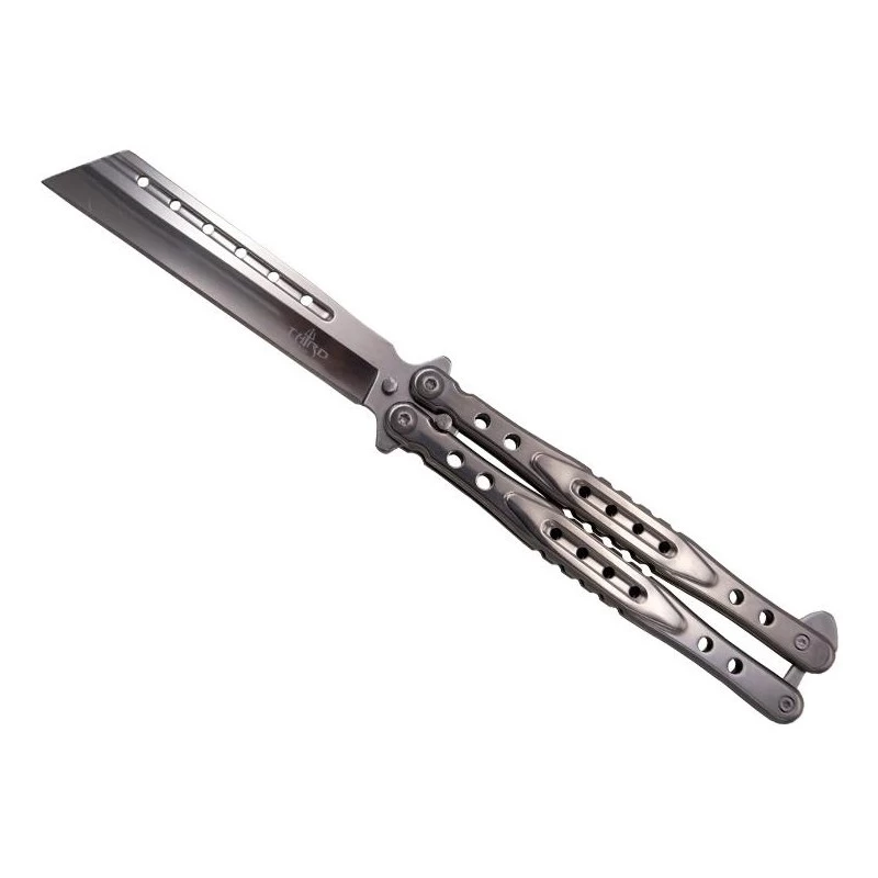 Couteau Papillon Third 12cm Tout Inox Chromé - K2823 1 Couteau Papillon Third 12cm Tout Inox Chromé - K2823