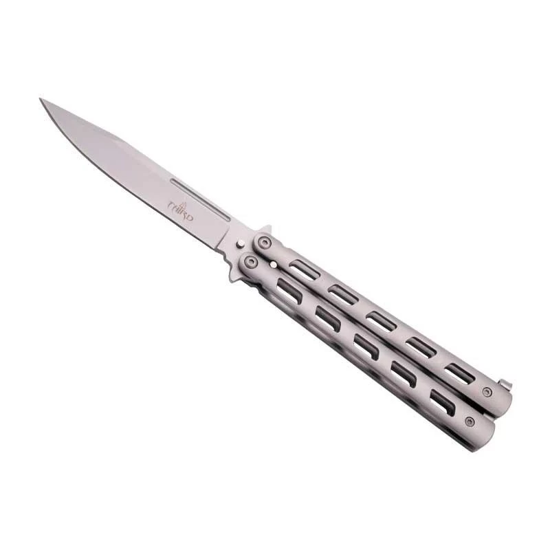Couteau Papillon Third 13cm Inox Mat 1 Couteau Papillon Third 13cm Inox Mat