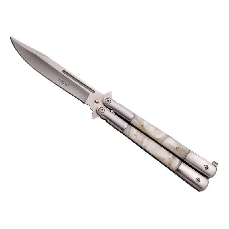 Couteau Papillon Third Inox/f.nacrine 13cm Inox Mat 1 Couteau Papillon Third Inox/f.nacrine 13cm Inox Mat