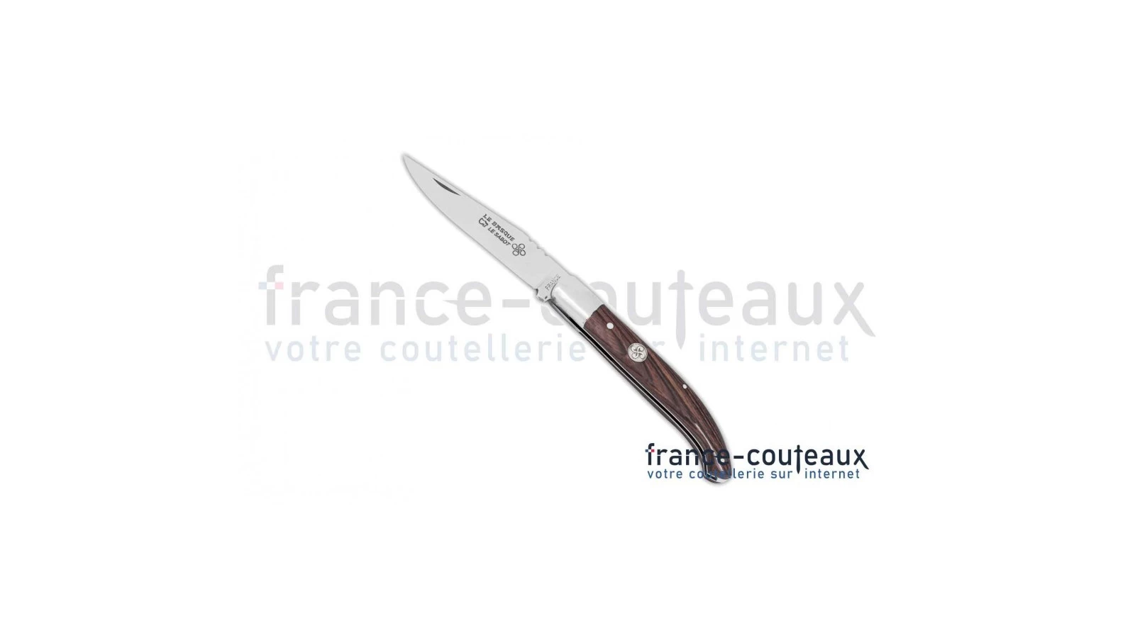 Le Basque Couteau De Poche Avec Médaillon Manche Bois De Violette 1 Le Basque Couteau De Poche Avec Médaillon Manche Bois De Violette