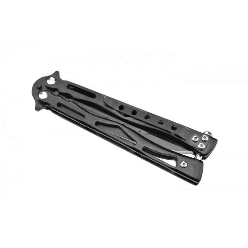 Max Knives P38B - Couteau Papillon Acier Inox Noir 3 Max Knives P38B - Couteau Papillon Acier Inox Noir – Image 3