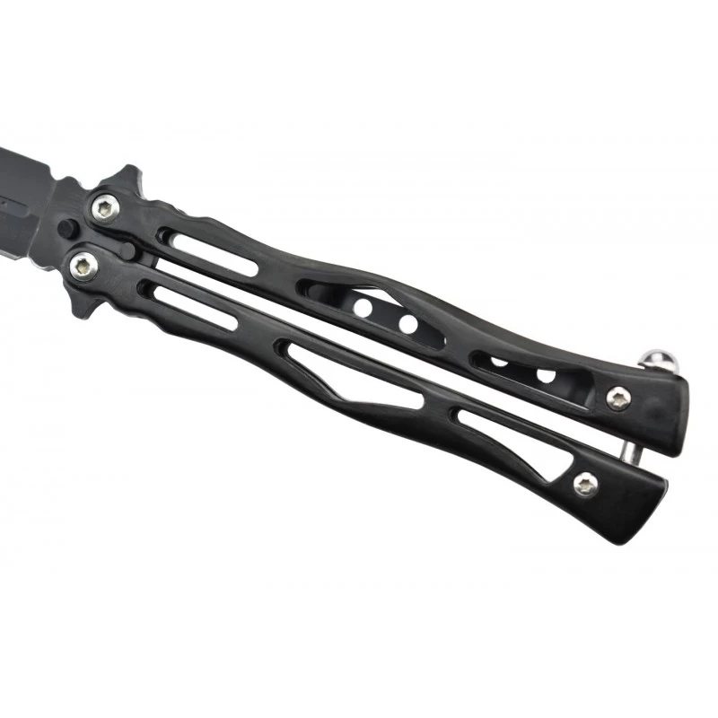 Max Knives P38B - Couteau Papillon Acier Inox Noir 4 Max Knives P38B - Couteau Papillon Acier Inox Noir – Image 4