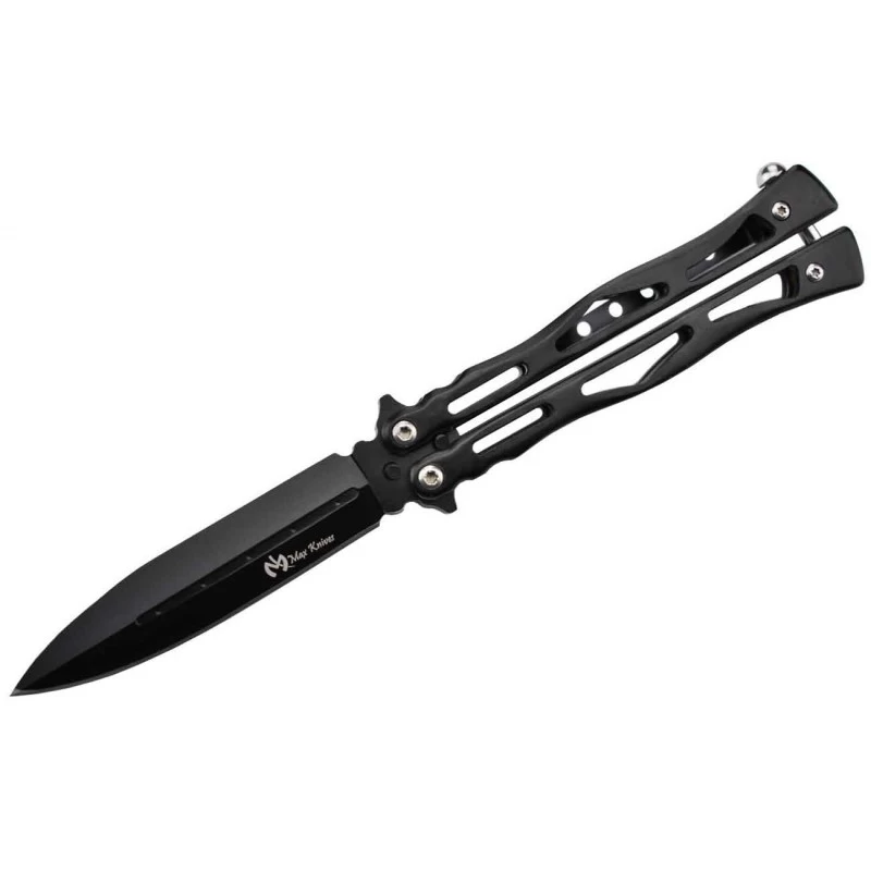 Max Knives P38B - Couteau Papillon Acier Inox Noir 1 Max Knives P38B - Couteau Papillon Acier Inox Noir