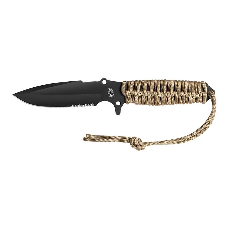 Poignard Maraudeur Paracord 550 Sable Mixte - TB Outdoor 1 Poignard Maraudeur Paracord 550 Sable Mixte - TB Outdoor