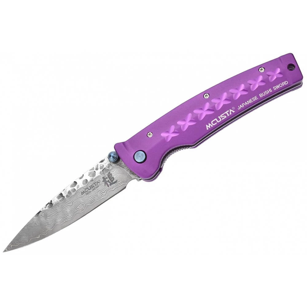 Couteau Pliant Damas Tsuchi Violet | Mcusta 1 Couteau Pliant Damas Tsuchi Violet | Mcusta